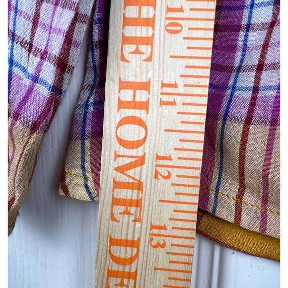 Old Navy Plaid Balloon Sunflower Gold Top - Picture 5 of 10